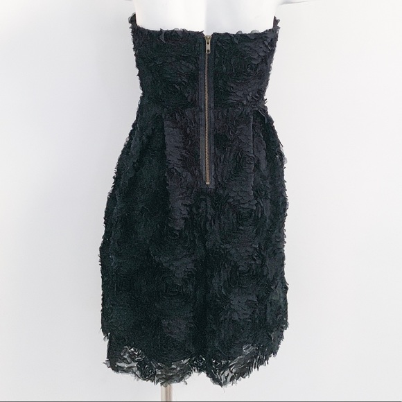 Zara Black Rosette Strapless Cocktail Mini Dress - Picture 2 of 6